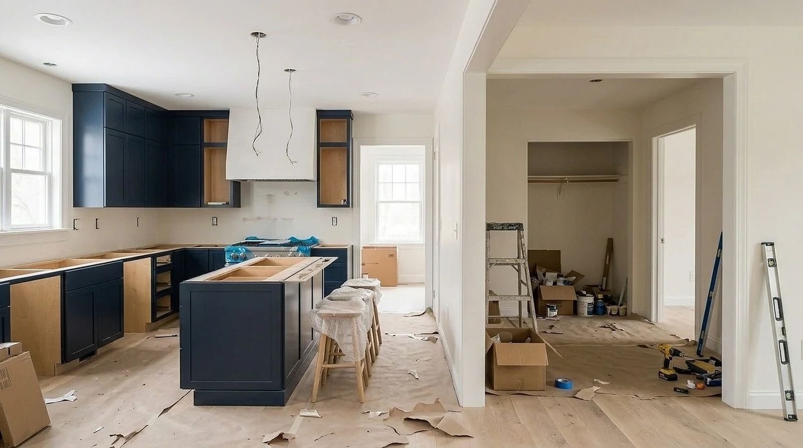 The same kitchen during the remodel: Install