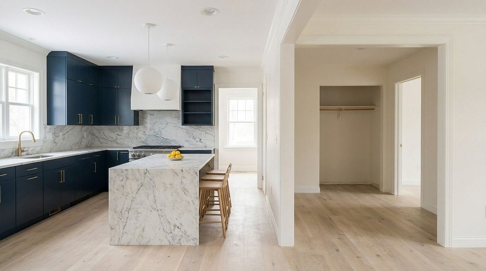 The same kitchen during the remodel: Finished